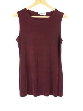 Vintage Ronni Nicole Deep Wine Red Tunic Top Whimsigoth Witchy Tank Size 10